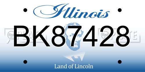 BK87428 Illinois License Plate