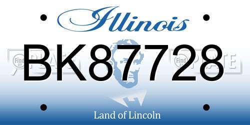 BK87728 Illinois License Plate