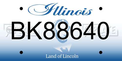 BK88640 Illinois License Plate