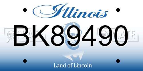 BK89490 Illinois License Plate