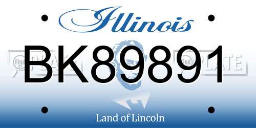 BK89891 Illinois License Plate
