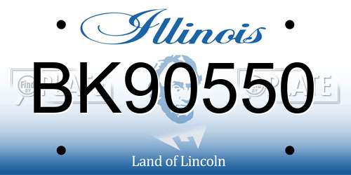 BK90550 Illinois License Plate