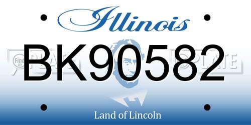 BK90582 Illinois License Plate