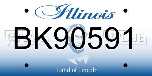 BK90591 Illinois License Plate