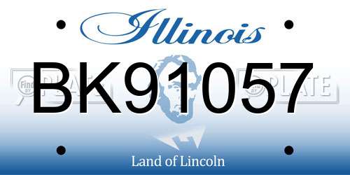 BK91057 Illinois License Plate