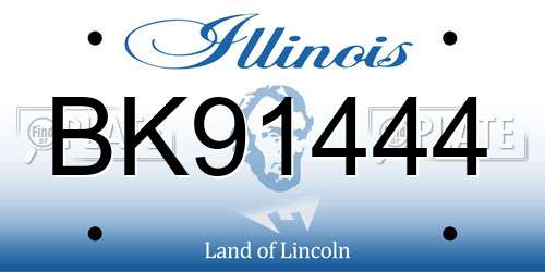 BK91444 Illinois License Plate