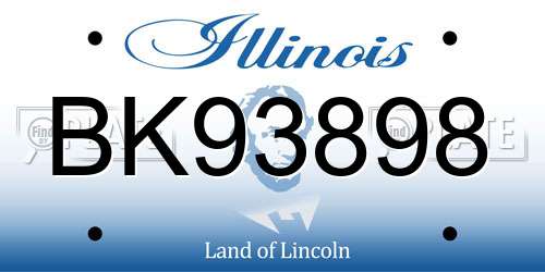 BK93898 Illinois License Plate