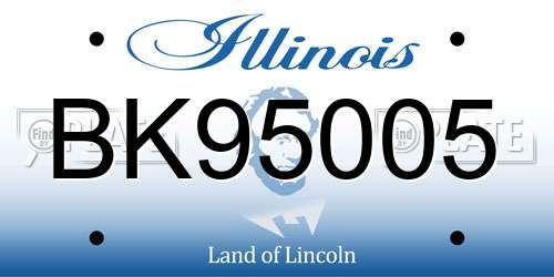 BK95005 Illinois License Plate