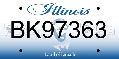 BK97363 Illinois License Plate