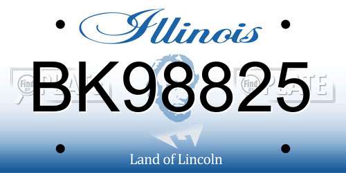 BK98825 Illinois License Plate
