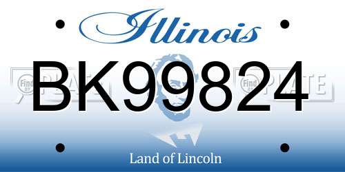 BK99824 Illinois License Plate