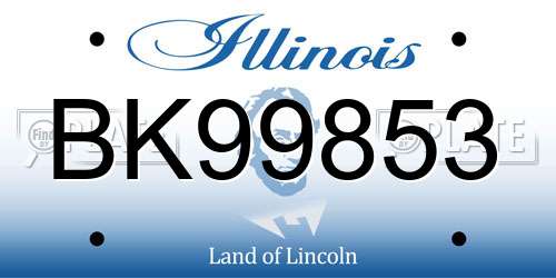 BK99853 Illinois License Plate