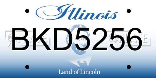 BKD5256 Illinois License Plate