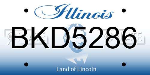 BKD5286 Illinois License Plate