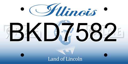 BKD7582 Illinois License Plate