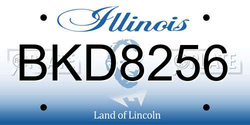 BKD8256 Illinois License Plate