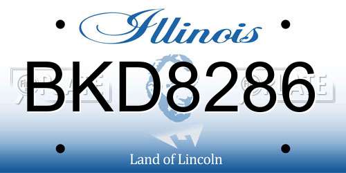 BKD8286 Illinois License Plate