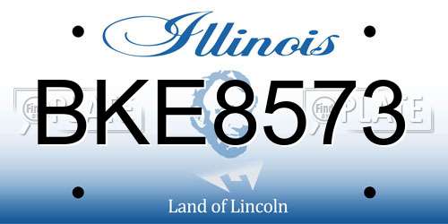 BKE8573 Illinois License Plate