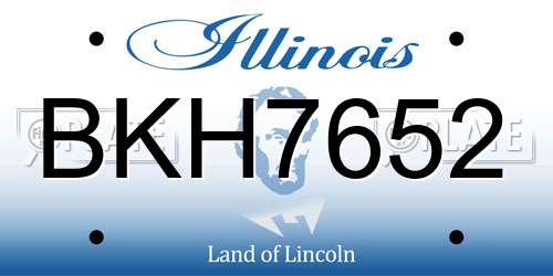 BKH7652 Illinois License Plate
