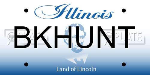 BKHUNT Illinois License Plate