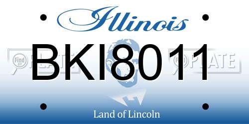 BKI8011 Illinois License Plate