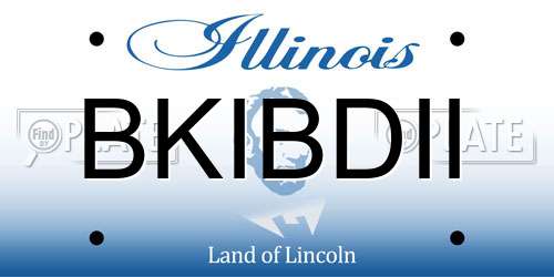 BKIBDII Illinois License Plate