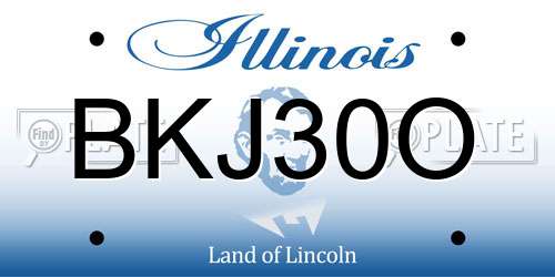 BKJ30O Illinois License Plate