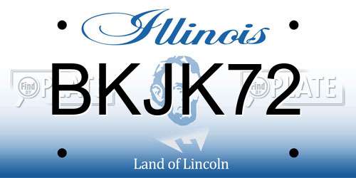 BKJK72 Illinois License Plate