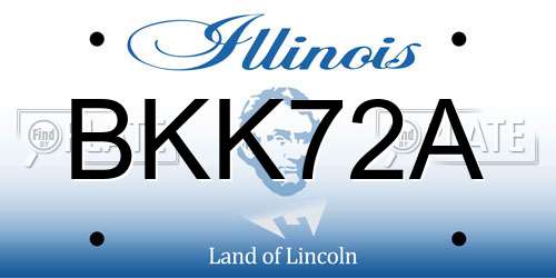 BKK72A Illinois License Plate