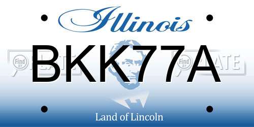 BKK77A Illinois License Plate