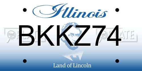 BKKZ74 Illinois License Plate