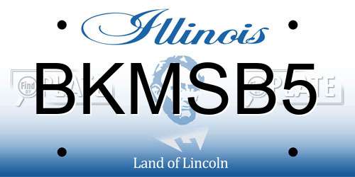 BKMSB5 Illinois License Plate
