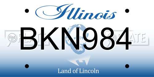 BKN984 Illinois License Plate