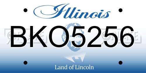 BKO5256 Illinois License Plate