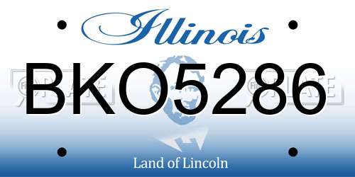 BKO5286 Illinois License Plate