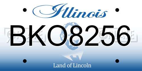 BKO8256 Illinois License Plate