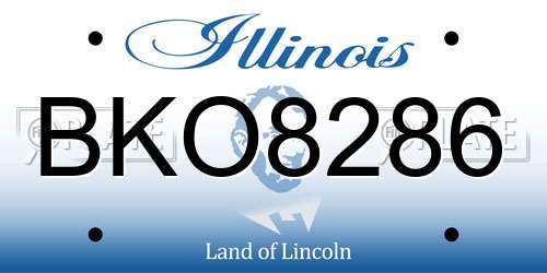 BKO8286 Illinois License Plate
