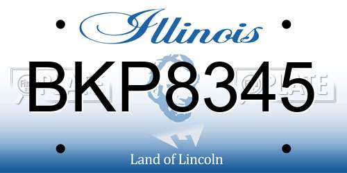 BKP8345 Illinois License Plate