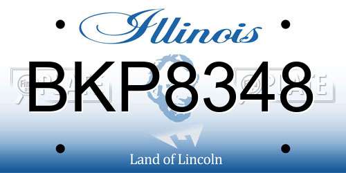 BKP8348 Illinois License Plate