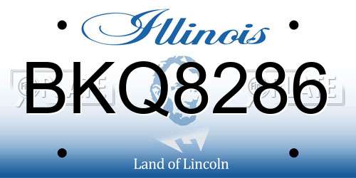 BKQ8286 Illinois License Plate
