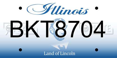 BKT8704 Illinois License Plate