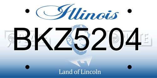 BKZ5204 Illinois License Plate
