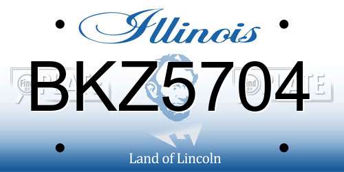 BKZ5704 Illinois License Plate