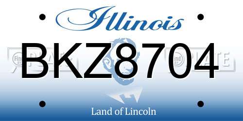 BKZ8704 Illinois License Plate
