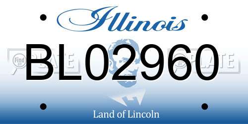 BL02960 Illinois License Plate