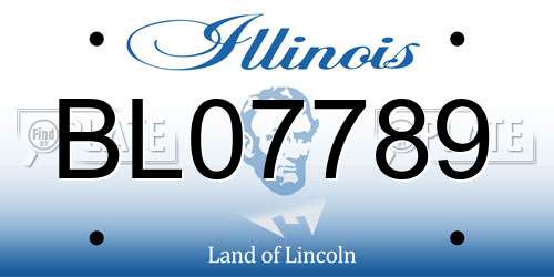 BL07789 Illinois License Plate
