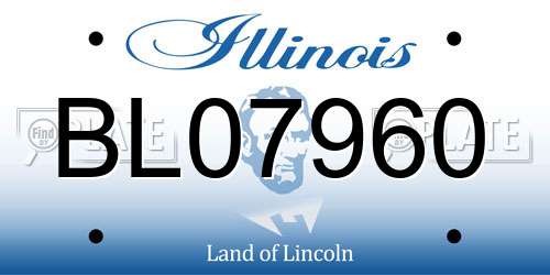 BL07960 Illinois License Plate