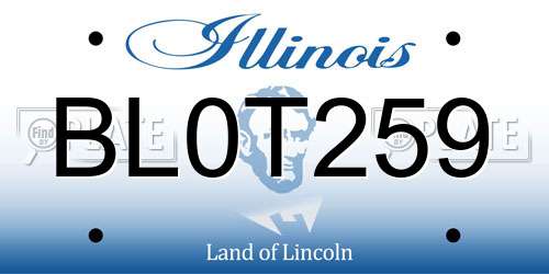 BL0T259 Illinois License Plate
