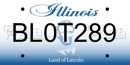 BL0T289 Illinois License Plate