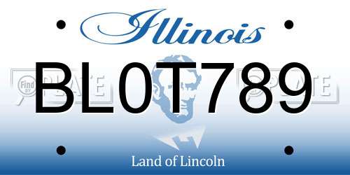 BL0T789 Illinois License Plate